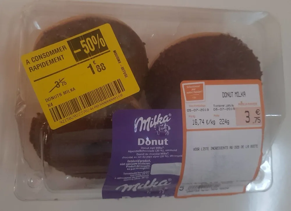 Milka 4 donuts au chocolat