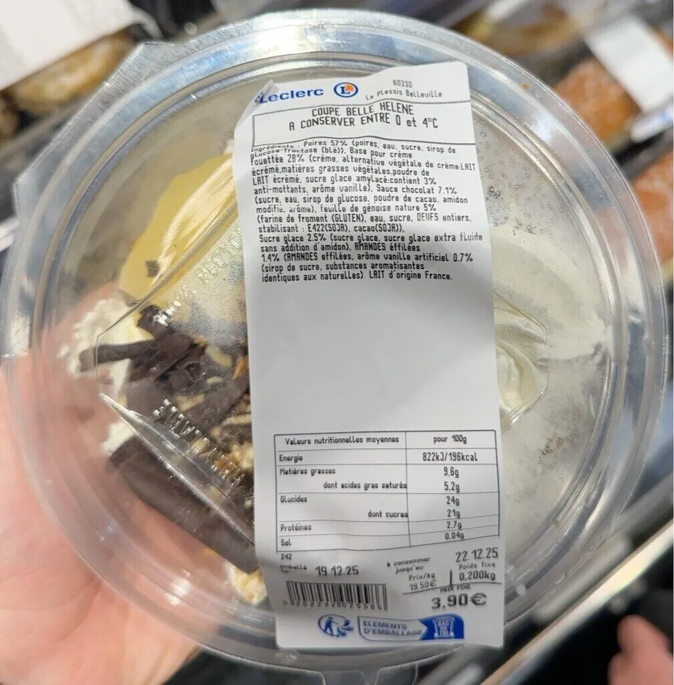 Coupe belle helene poire