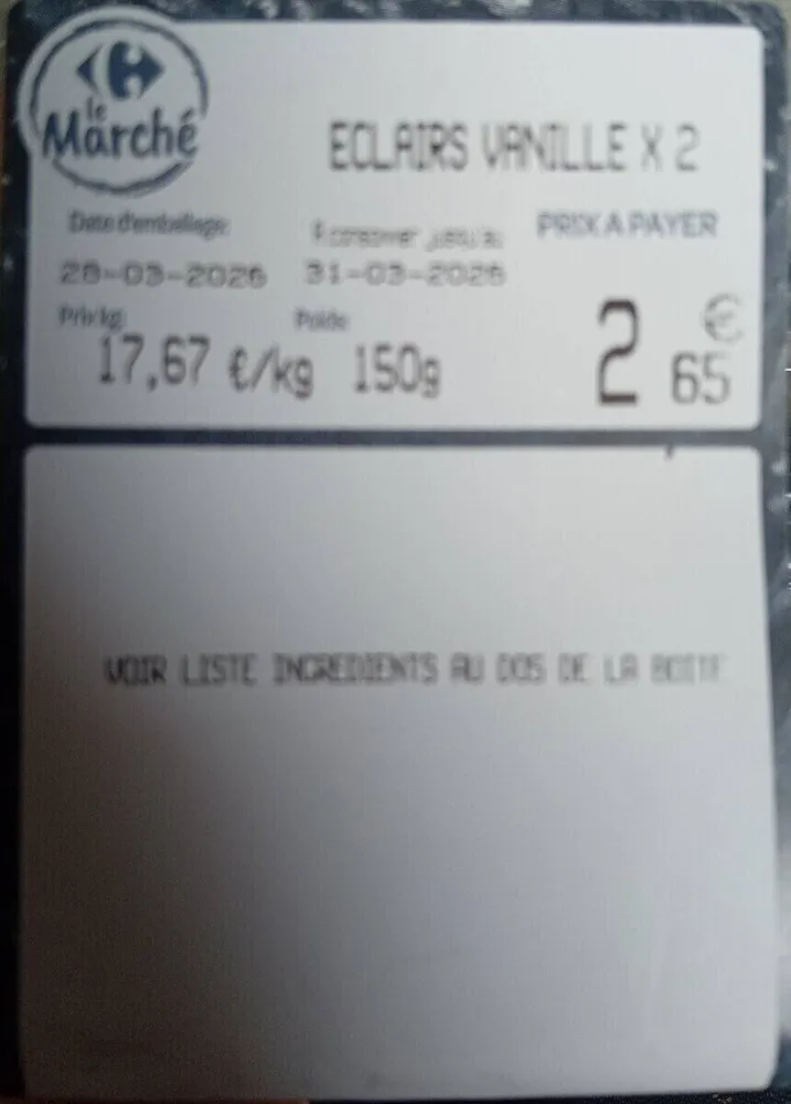 Éclairs vanille