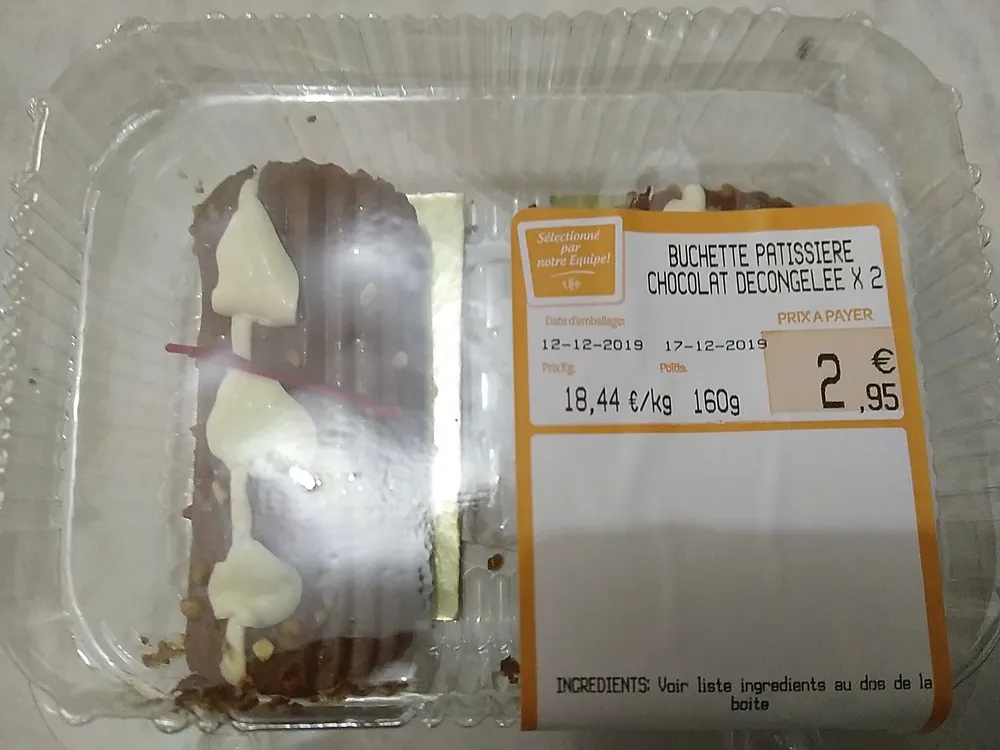 Bûchette pâtissière chocolat décongelé X 2