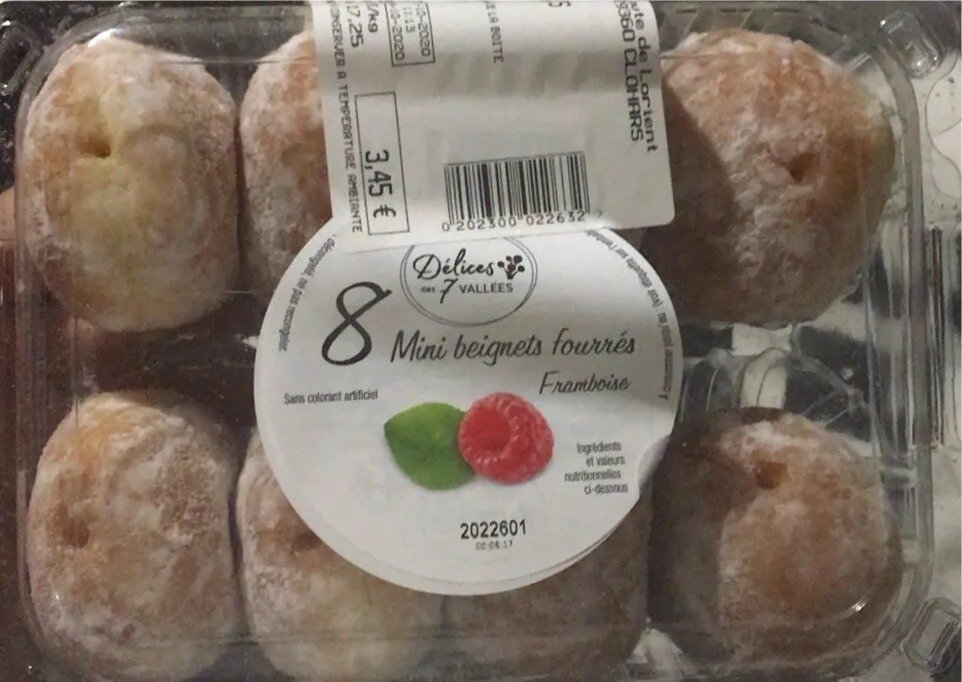 8 mini beignets fourrés framboise