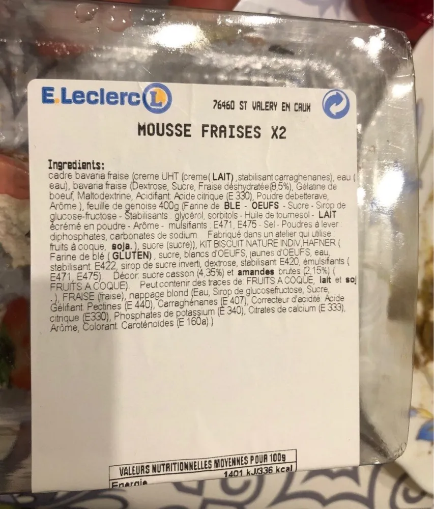 Mousse fraises