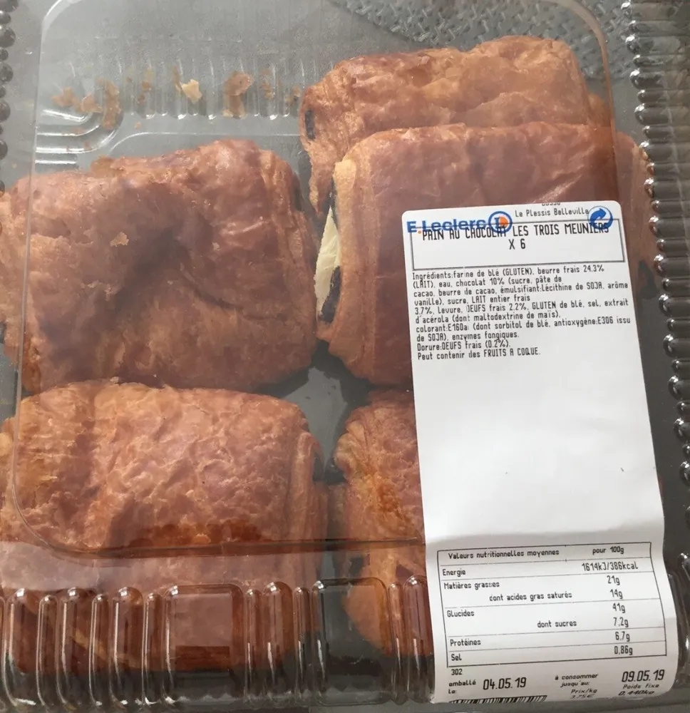 Pain au chocolat les trois meuniers