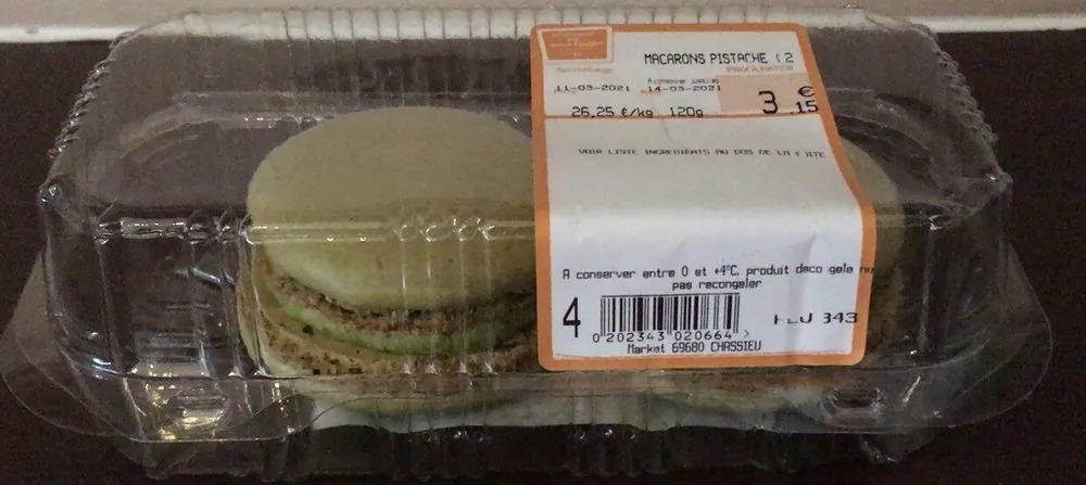 Macarons pistache x2