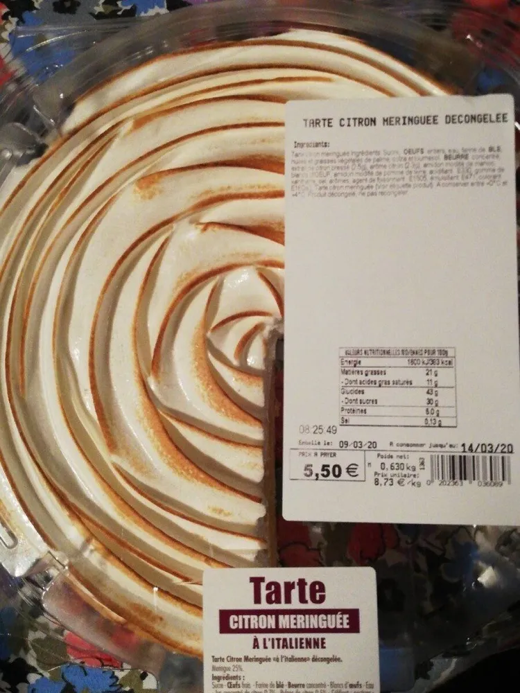 Tarte citron meringuee