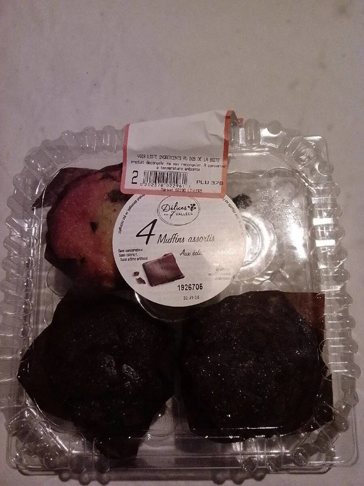 Muffin vanille / chocolat pépites x4