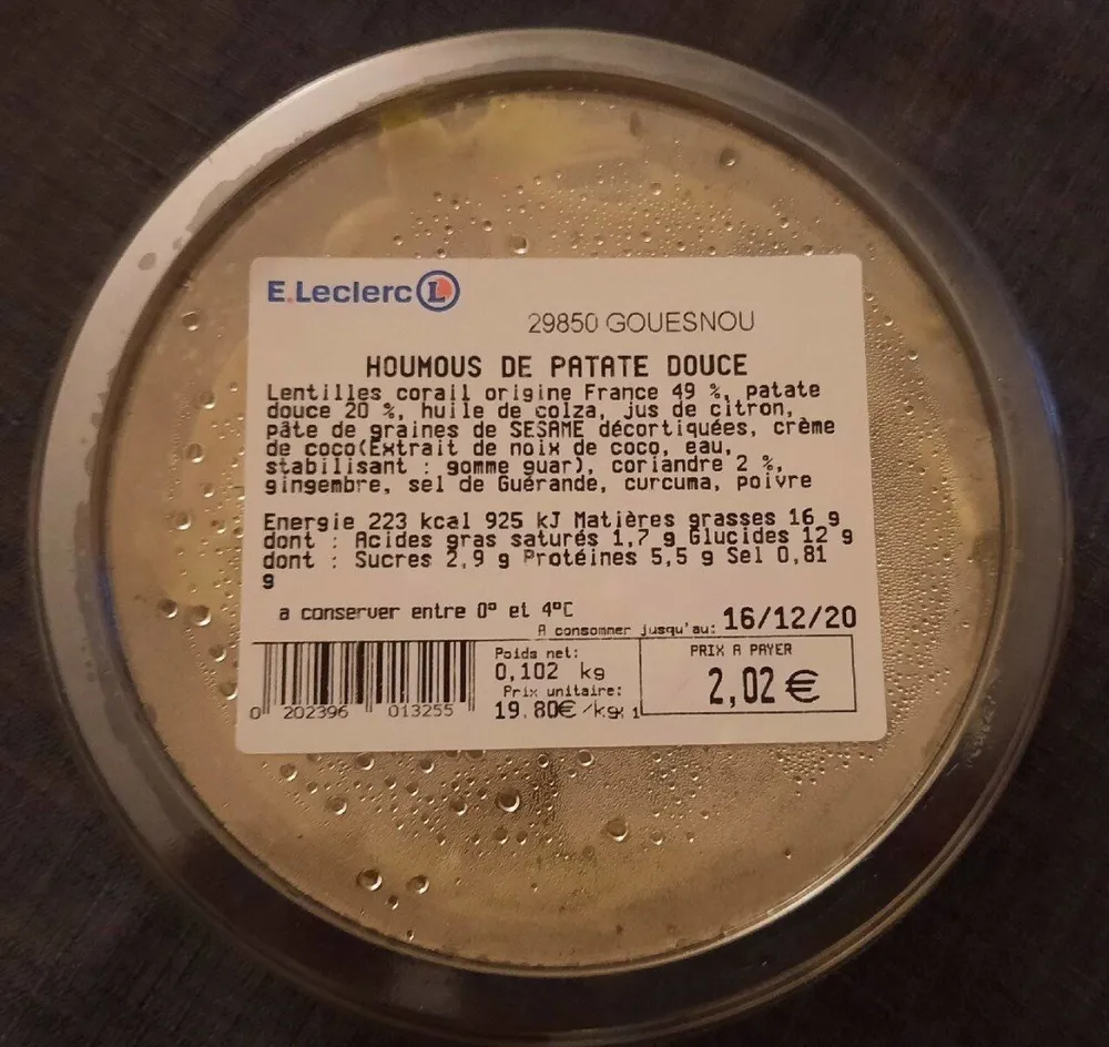 Houmous de patate douce