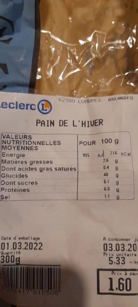 Pain de l hiver