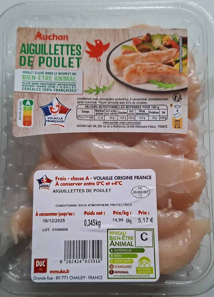 Aiguillettes de poulet
