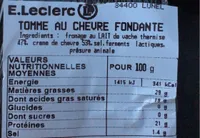 Tomme au chevre fondante