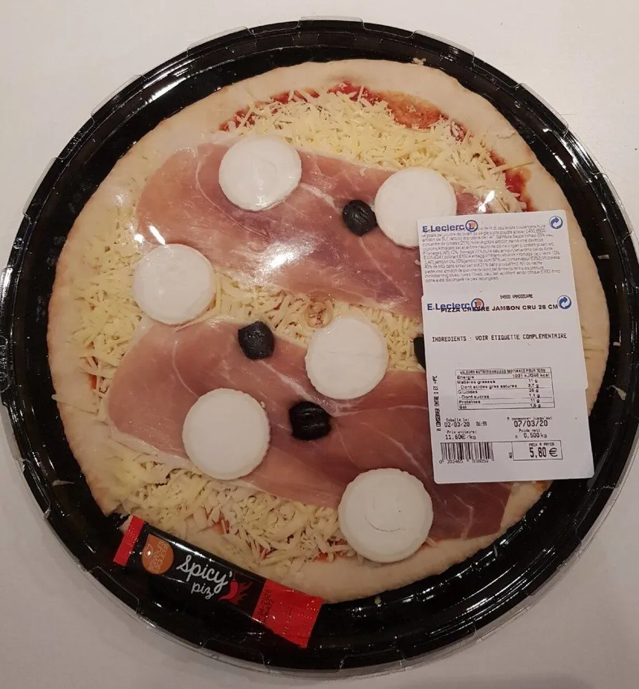 Pizza chevre jambon cru 28 cm