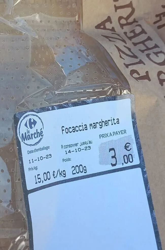 Focaccia margherita