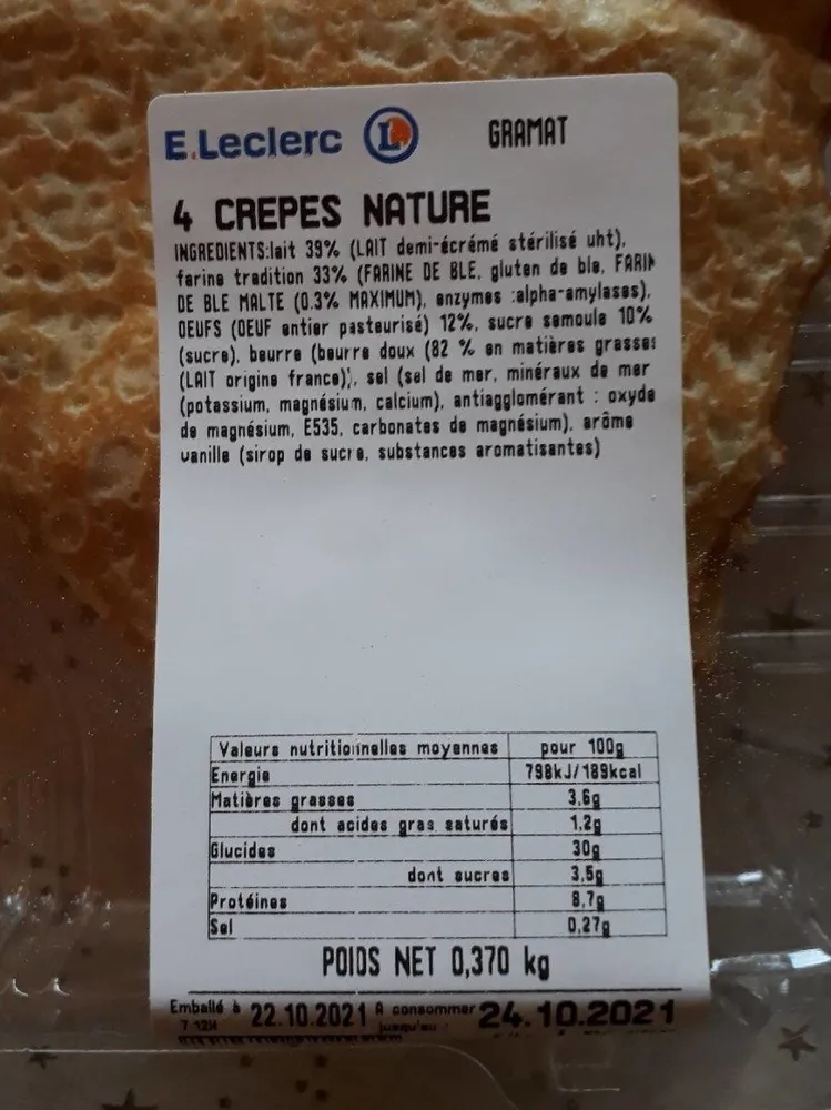 Crêpes nature
