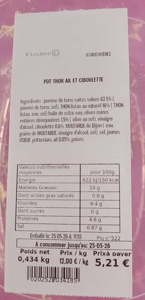 PDT THON AIL ET CIBOULETTE