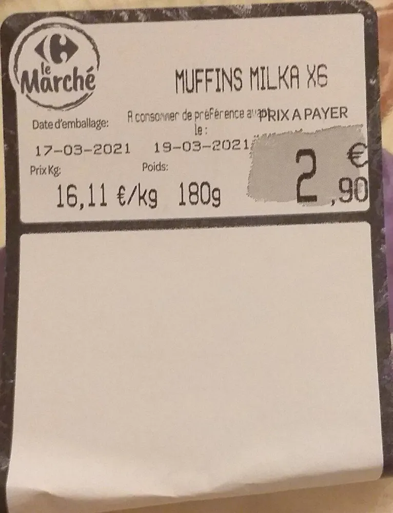 Muffin milka X6