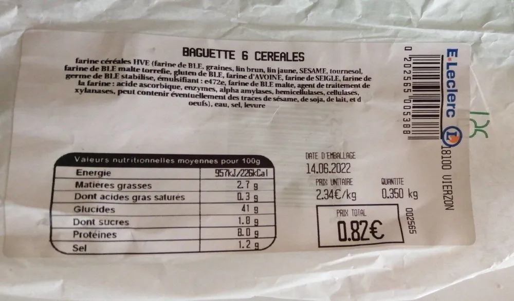 Baguette 6 céréales