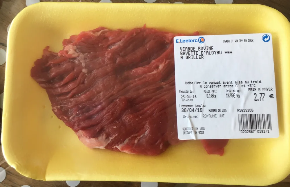 Viande Bovine Bavette d'Aloyau à Griller