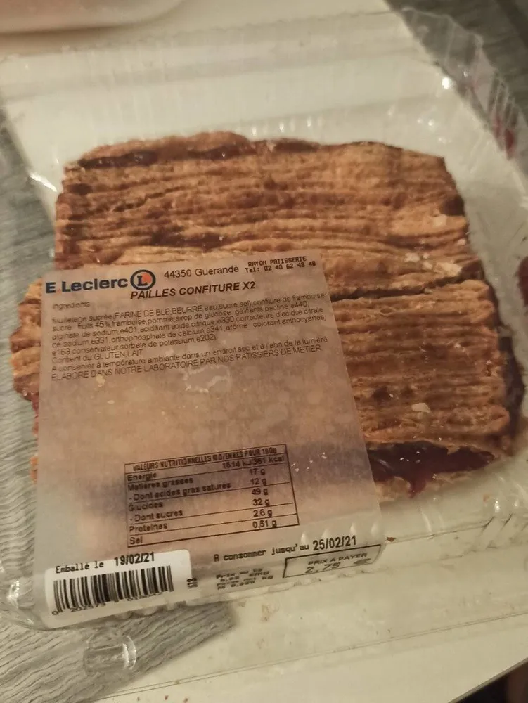 Pailles confiture