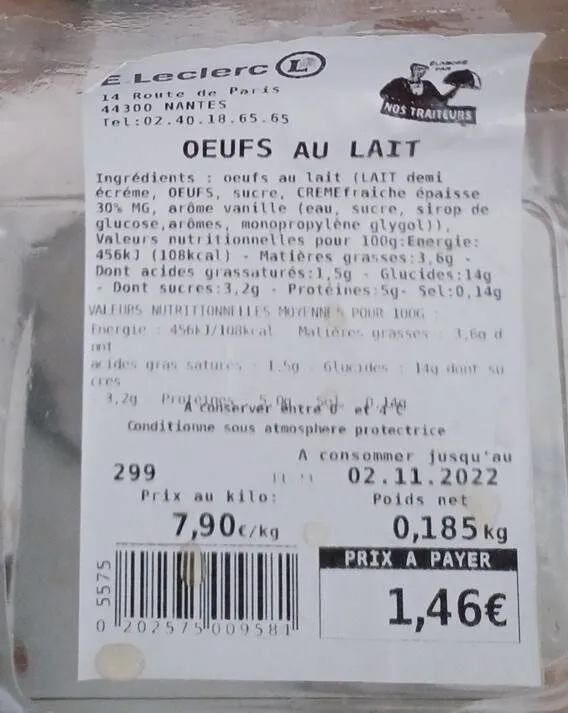 Œufs au lait