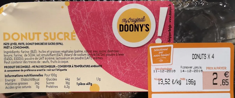 Donut nature sucré