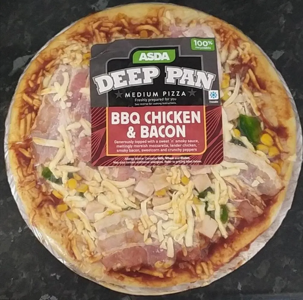 Deep pan BBQ chicken pizza