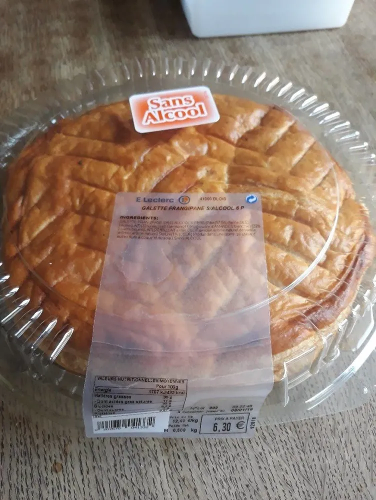 Galette frangipane sans alcool