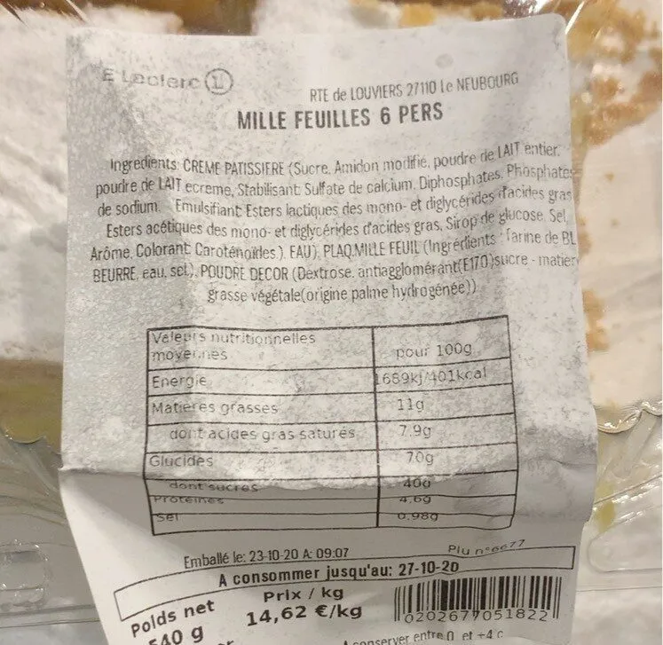 Mille Feuille 6 Personnes