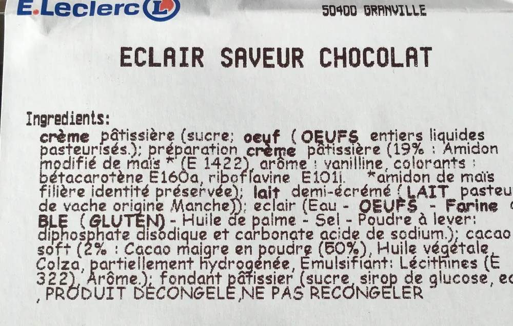 Eclair saveur chocolat