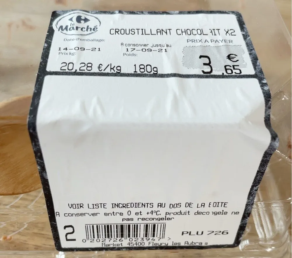 Croustillant chocolat x2