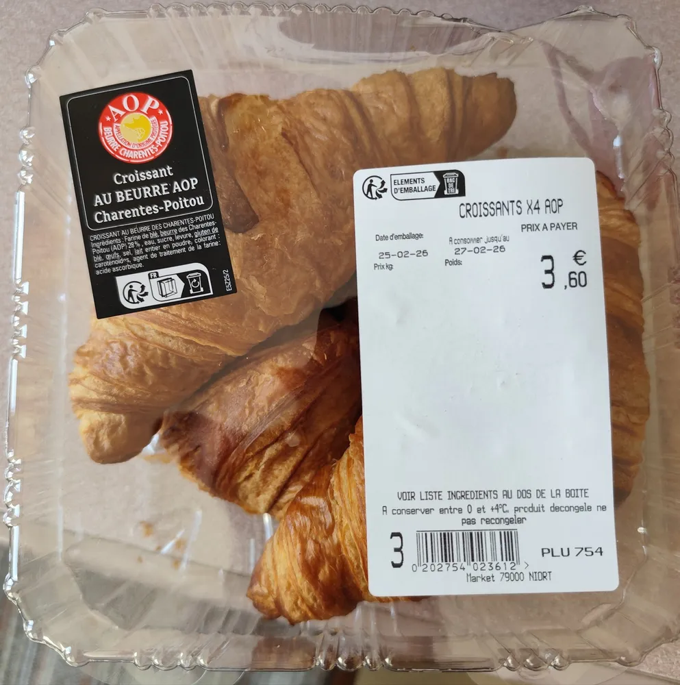 Croissant au beurre AOP Charentes-Poitou