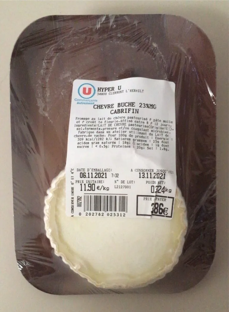 Chevre buche 23%MG cabrifin