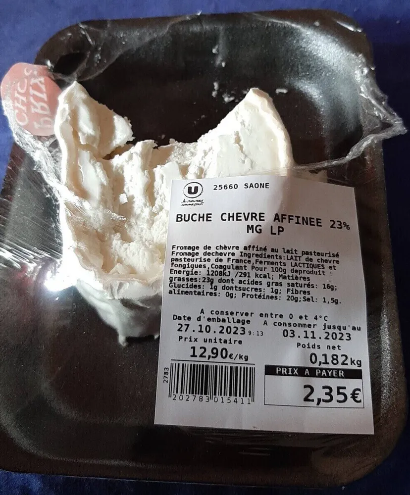 Bûche chèvre affinée 23% MG
