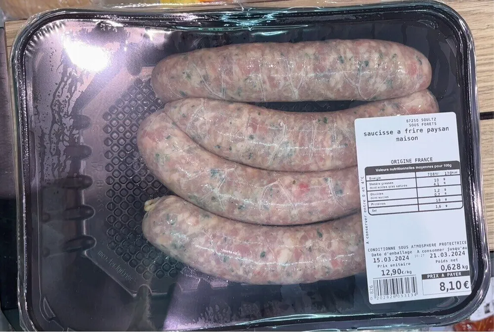 Saucisse a frire paysan maison
