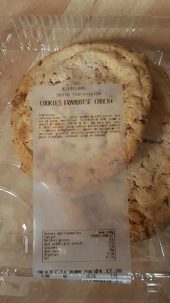 Cookies framboises chocolat blanc