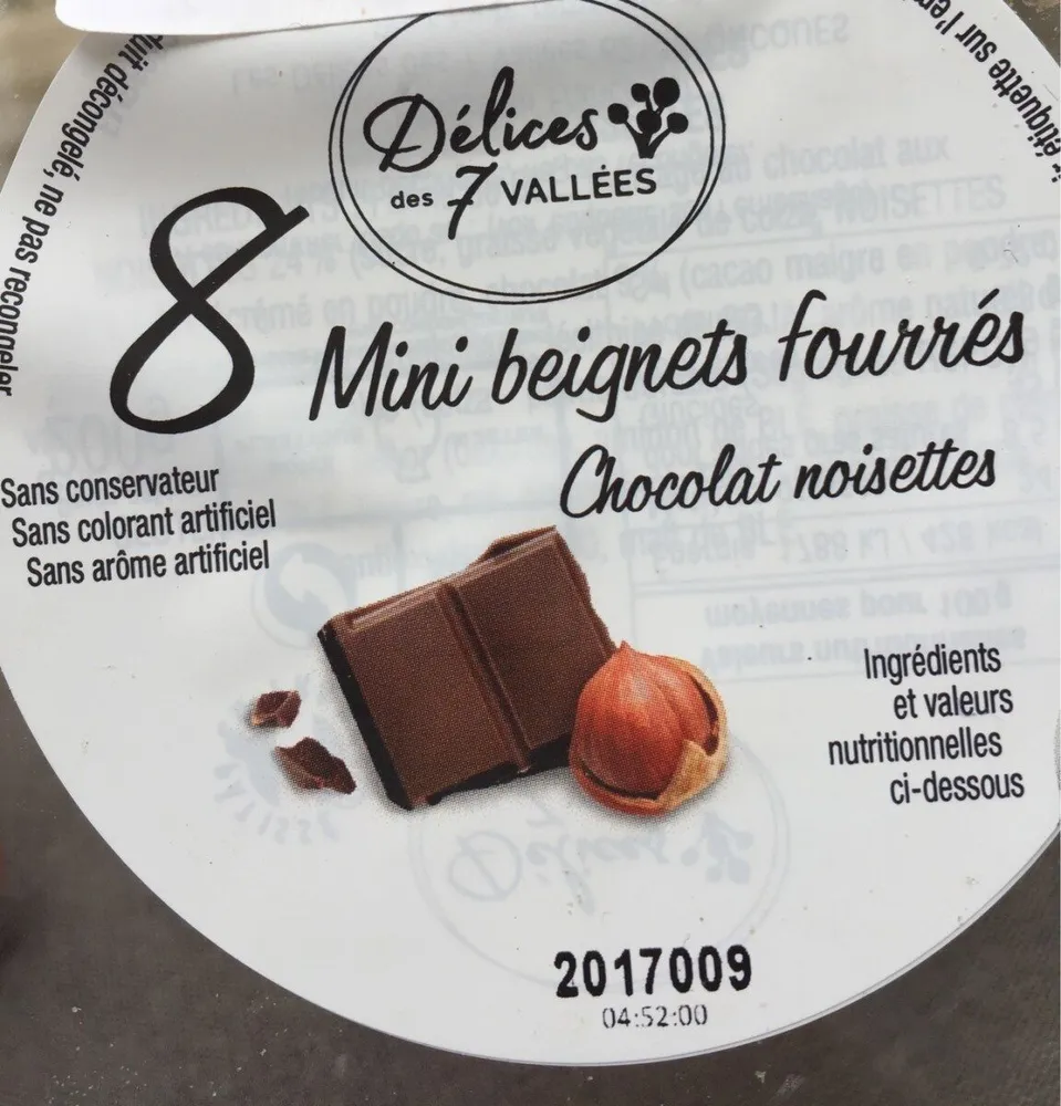 8 minis beignets fourres chocolats noisettes