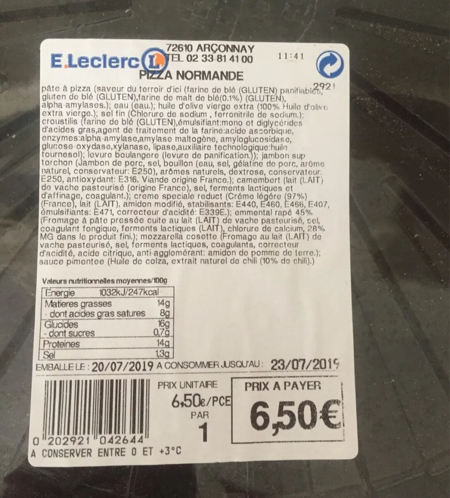 Pizza normande