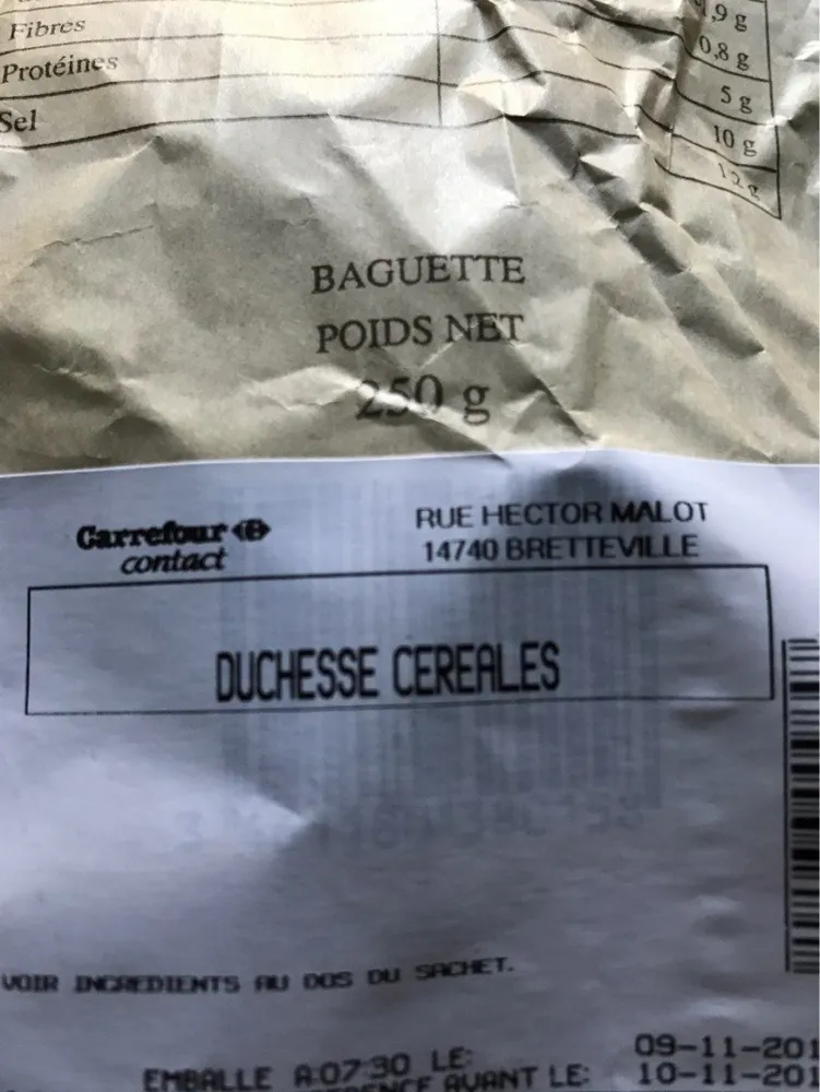 Baguette Duchesse cereales