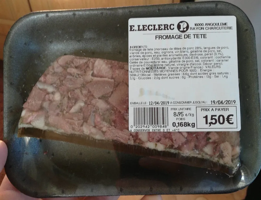 Fromage de tête Leclerc