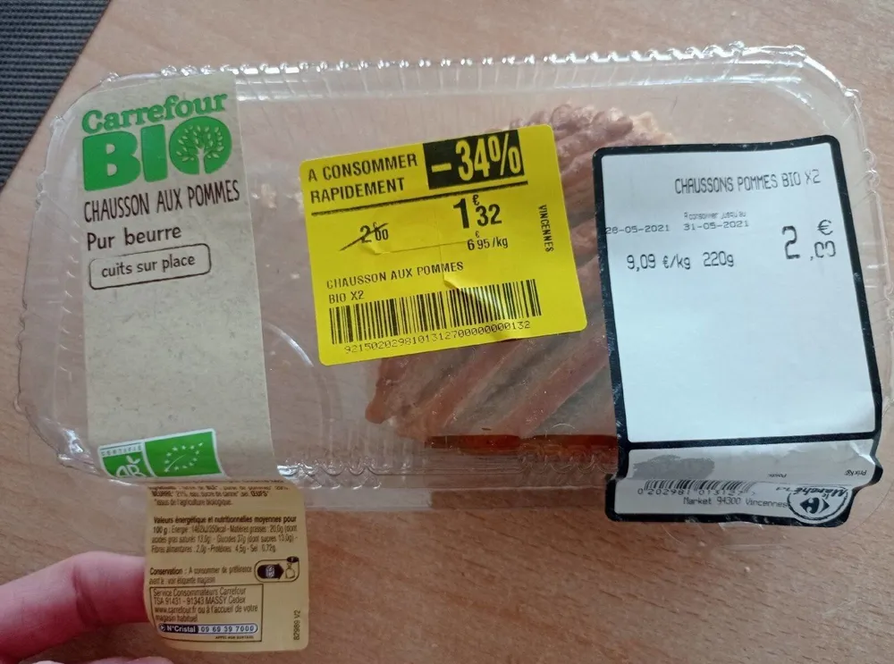 Chausson aux pommes pur beurre bio