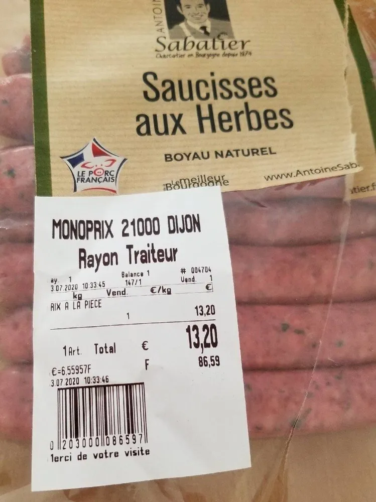 Saucisses aux herbes