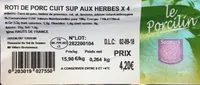Roti de porc cuit sup aux herbes