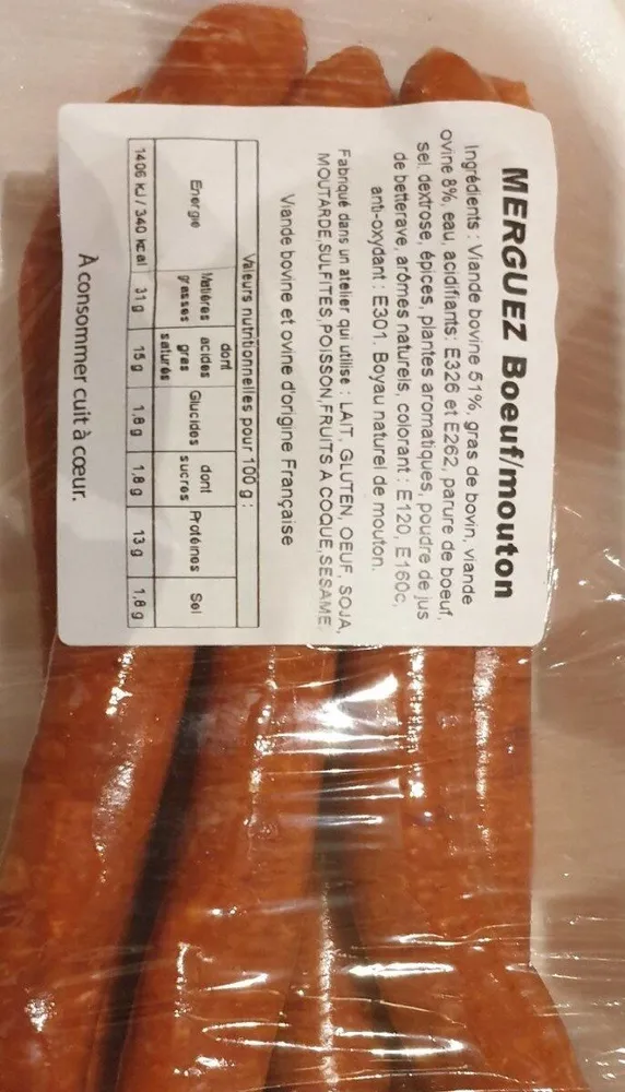Merguez Boeuf/mouton