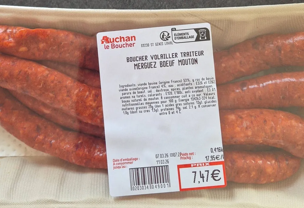 Merguez Boeuf mouton Aucha.