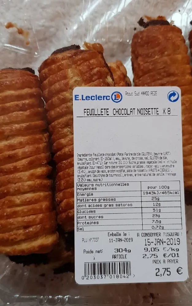 Feuilleté chocolat noisette