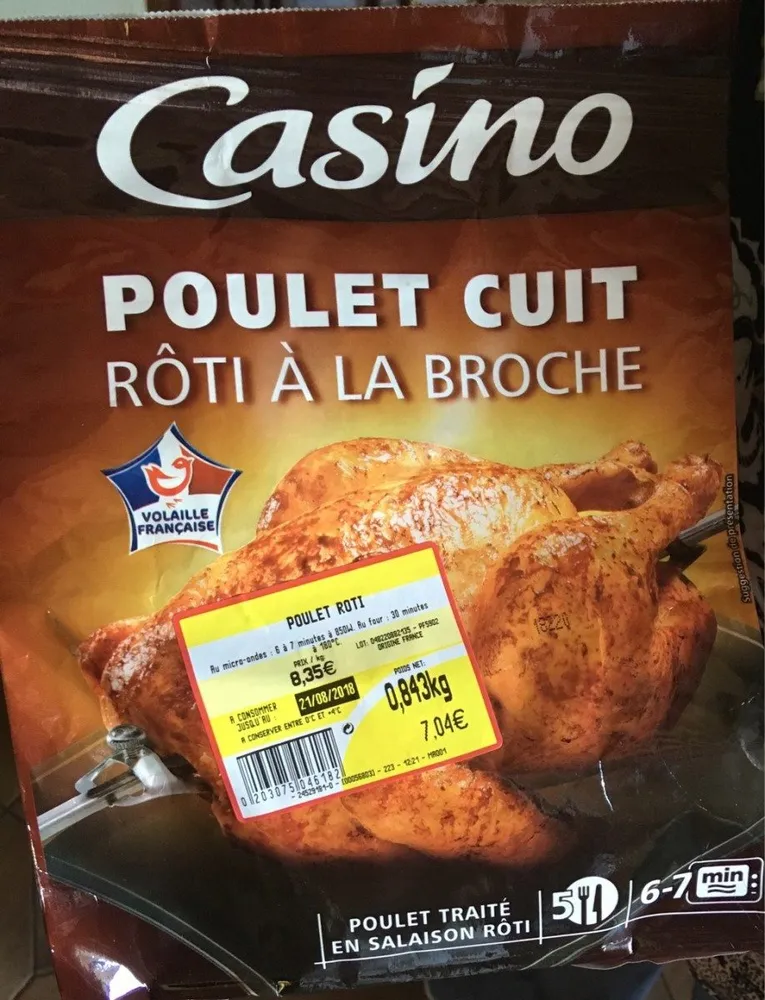 Poulet traité en salaison rôti