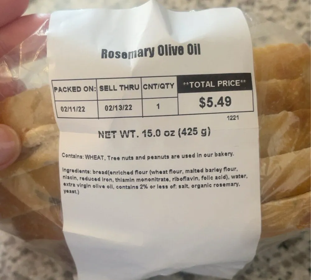 Rosemary olive oil bread