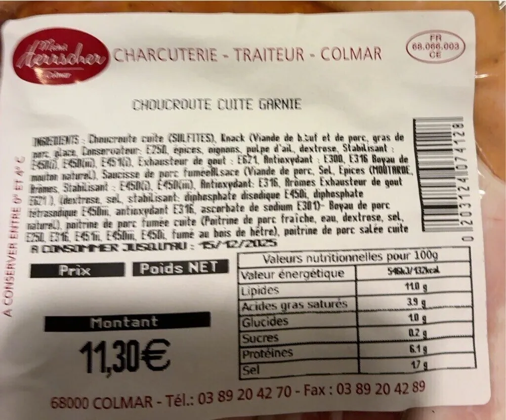 Choucroute cuite garnie