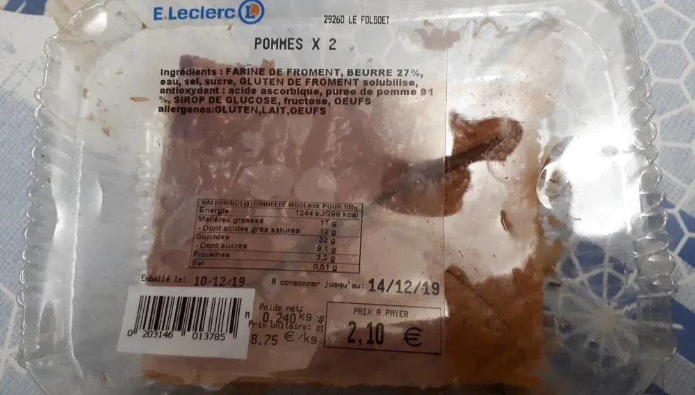 Pommés feuilletée x 2