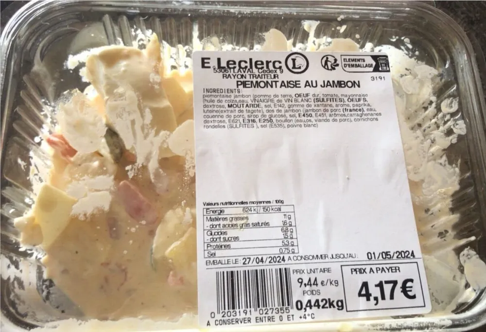 Piemontaise au jambon