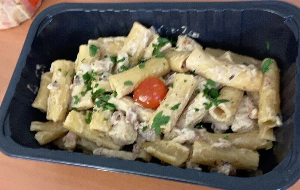 Tortiglioni poulet lardon boursin